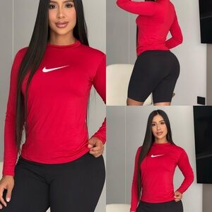 Nike Women's Vibrant Red Long Sleeve Tee